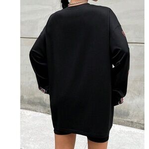 Black Oversized Sweatshirt Dress